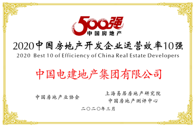 中國(guó)電建地產(chǎn)集團(tuán)榮膺“2020中國(guó)房地產(chǎn)開發(fā)企業(yè)500強(qiáng)”，打造綜合開發(fā)與工程建設(shè)新標(biāo)桿